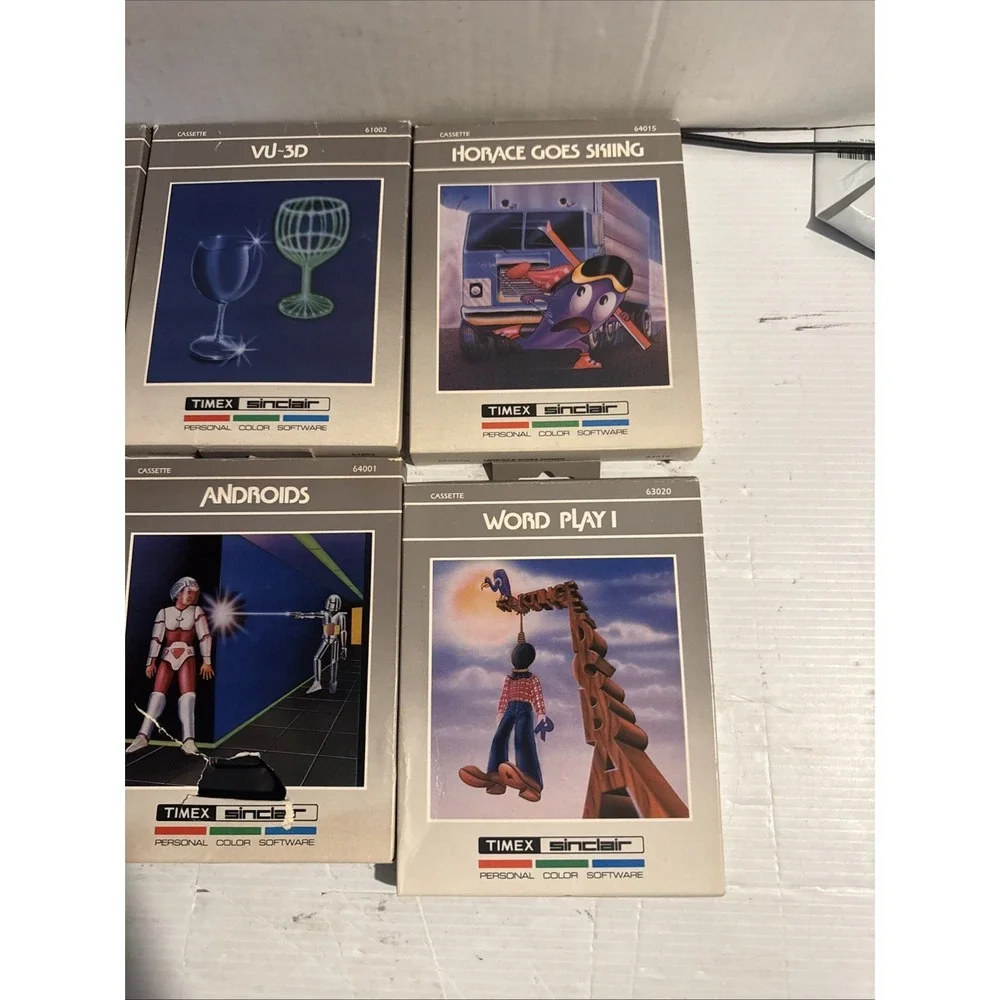 Lot Of 6 Vintage 1983 Timex Sinclair Cassette Games Androids Word play 1. Etc
